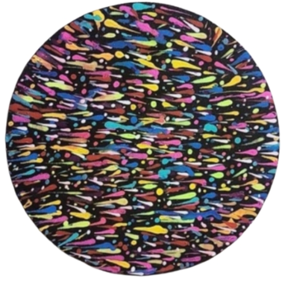 Hand Crafted Abstract Design Round  12 x 12 Inches Canvas Painting - Picture 4 of 4